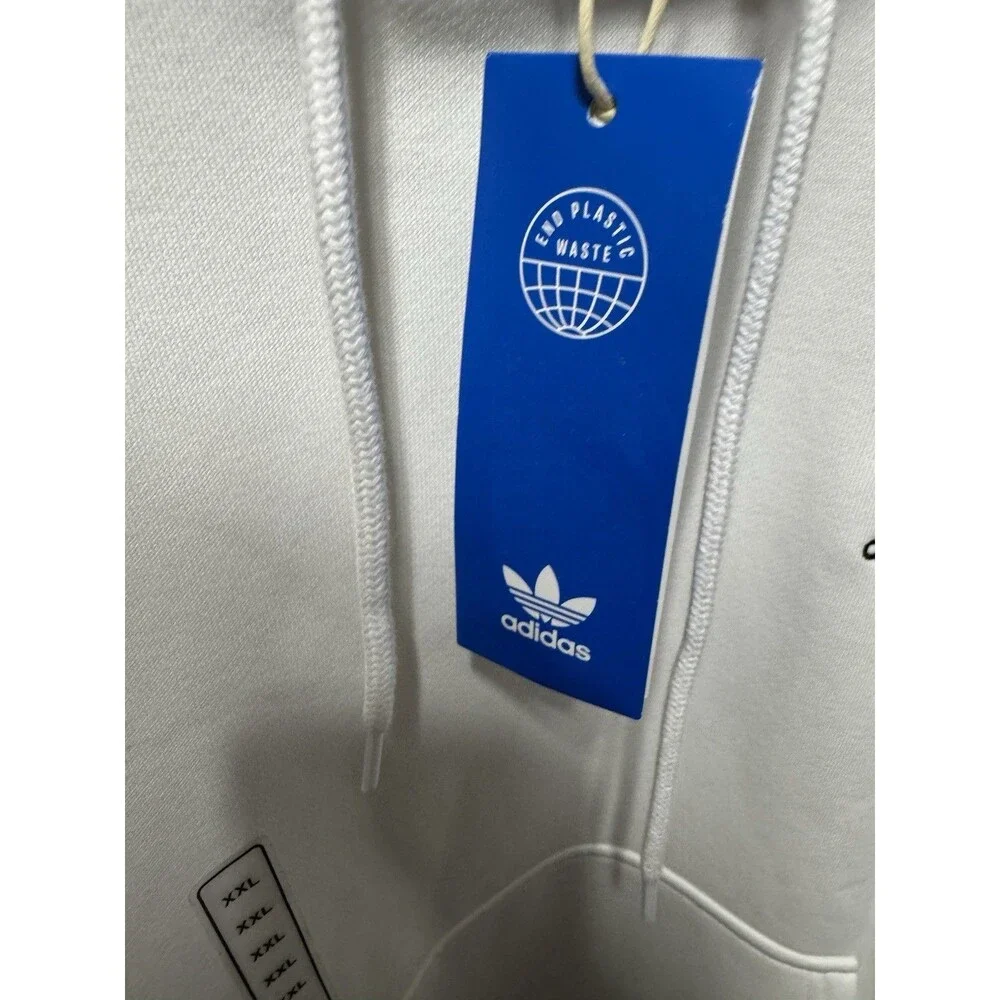 Adidas Men's Size XXL White Essential Hoody Sweatshirt Trefoil NEW
